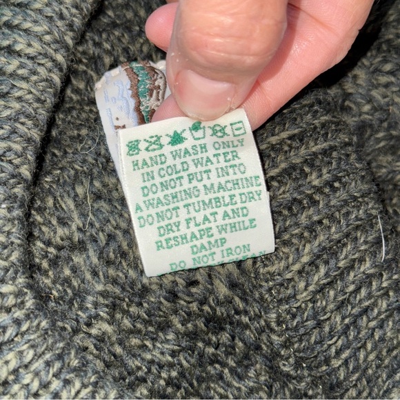 Aran Crafts Irish Wool Chunky Fisherman Knit Western Sweater Made In Ireland - Picture 7 of 8